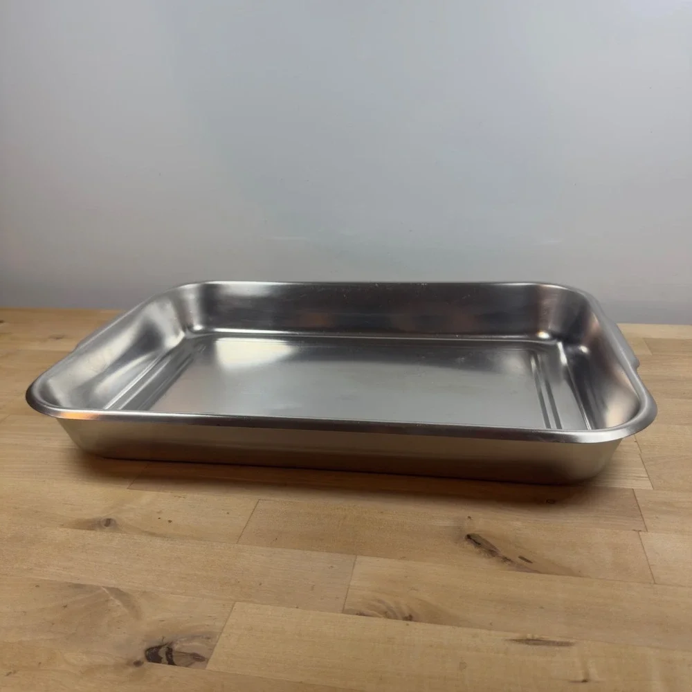 Vollrath Stainless Steel Roasting Pan 12 3/8 x 8 1/8 x 2 3/8 USA Made Silver